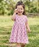 Babyhug Single Jersey Knit Half Sleeves Floral Printed Frock With Bloomer - Pink