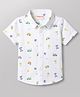Babyhug Cotton Woven Half Sleeve Regular Collar Beach Theme Shirt White 2-3 Years