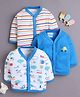 BUMZEE Cotton Knit Pack Of 3 Full Sleeves Car Printed  Jhablas - Blue & White
