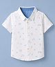 Babyhug Cotton Woven Half Sleeves Shirt with  Boat & Car Print -White