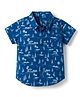 Babyhug Cotton Woven Half Sleeves Shirt with Nautical Print - Blue