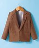 Rikidoos Cotton Woven Full Sleeves Solid Blazer - Brown