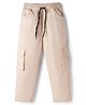 Rikidoos Cotton Woven Full Length Solid Cargo Pant - Cream