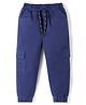 Rikidoos Cotton Woven Full Length Solid Cargo Jogger Pant - Blue