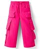 Korkak Woven Full Length Solid Color Trouser with Cargo Pocket - Dark Pink