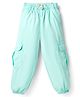 Korkak Woven Full Length Solid Color Trouser with Cargo Pocket - Aqua Blue