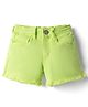 Korkak Cotton Woven Solid Color Washed Shorts - Limegreen