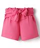 Korkak Woven Shorts With Bow Applique - Pink