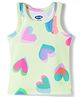 Korkak Knit Sleeveless Tank Top with Heart Print - Lemon
