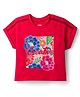 Korkak Knit Half Sleeves Top With Floral Print - Red