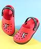 Pine Kids Back Strap Closure Clogs with Boy Applique - Red