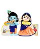 Panda's Box Height 30 cm Lord Krishna & Radha Duo (Non-Musical) Soft Plush Stuffed Toy Non-Toxic, Safe Divine Birthday & Festive Gift For Babies, Kids Free Colouring Book