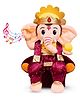 Panda's Box Height 40 cm Mantra Chanting Maharaj Ganesh Plush Soft Toy With Detachable Throne Non-Toxic, Safe Safe Gift For Infants, Toddlers, Kids Home & Festival Decor
