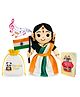 Panda's Box Height 30 cm Mantra Chanting Bharat Mata Musical Soft Plush Toy Non-Toxic, Safe Best Gift For Republic, Independence Day For Kids| Sings Indian Nation Song Free Colouring Book