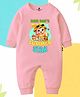 The Peppy Tend 100% Cotton Knit Full Sleeves Mom Dads Summer Star Text Printed Romper - Pink