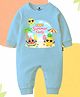 The Peppy Tend 100% Cotton Knit Full Sleeves First Summer Feels Text Printed Romper - Blue