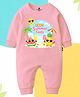 The Peppy Tend 100% Cotton Knit Full Sleeves First Summer Feels Text Printed Romper - Pink