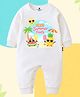 The Peppy Tend 100% Cotton Knit Full Sleeves First Summer Feels Text Printed Romper - White