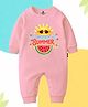 The Peppy Tend 100% Cotton Knit Full Sleeves My First Summer Text Printed Romper - Pink