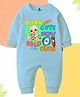 The Peppy Tend 100% Cotton Knit Full Sleeves Born Cute Now Bald Cute Text Printed Romper - Blue