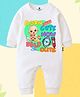 The Peppy Tend 100% Cotton Knit Full Sleeves Born Cute Now Bald Cute Text Printed Romper - White
