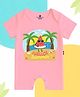 The Peppy Tend 100% Cotton Knit Half Sleeves Hello Summer Text Printed Romper - Pink
