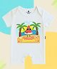 The Peppy Tend 100% Cotton Knit Half Sleeves Hello Summer Text Printed Romper - White