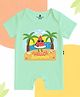 The Peppy Tend 100% Cotton Knit Half Sleeves Hello Summer Text Printed Romper - Sea Green