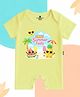 The Peppy Tend 100% Cotton Knit Half Sleeves First Summer Feels Text Printed Romper -Yellow