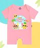 The Peppy Tend 100% Cotton Knit Half Sleeves First Summer Feels Text Printed Romper - Pink