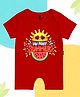 The Peppy Tend 100% Cotton Knit Half Sleeves My First Summer Text Printed Romper - Red