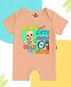 The Peppy Tend 100% Cotton Knit Half Sleeves Born Cute Now Bald Cute Text Printed  Romper - Peach