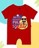 The Peppy Tend 100% Cotton Knit Half Sleeves My First Mundan Full Swag Text Printed  Romper - Red
