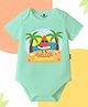 The Peppy Tend 100% Cotton Knit Half Sleeves Hello Summer Text Printed Onesie - Sea Green