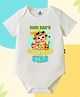The Peppy Tend 100% Cotton Knit Family Theme Half Sleeves Mom Dads Summer Star Text Printed Onesie - White