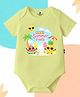 The Peppy Tend 100% Cotton Knit Half Sleeves First Summer Feels Text Printed Onesie - Yellow