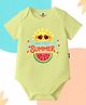 The Peppy Tend 100% Cotton Knit Half Sleeves My First Summer Text Printed Onesie - Yellow