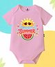 The Peppy Tend 100% Cotton Knit Half Sleeves My First Summer Text Printed Onesie -  Pink