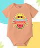 The Peppy Tend 100% Cotton Knit Half Sleeves My First Summer Text Printed Onesie - Peach