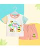 The Peppy Tend 100% Cotton Knit Half Sleeves First Summer Feels Text Printed Tee & Shorts Set - Multi Colour