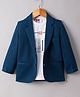 Babyhug Knit Full Sleeves Party Wear Blazer With Graphic Printed T-Shirt - Navy Blue