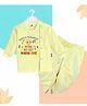The Peppy Tend 100% Cotton Knit Full Sleeves Bald And Awesome Text Printed Dhoti Kurta  Set - Yellow
