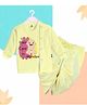 The Peppy Tend 100% Cotton Knit Full Sleeves Its My First Mundan Text Printed Dhoti Kurta Set - Yellow