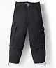 Vitamins 100% Cotton Woven Full Length Solid Cargo Pant - Black