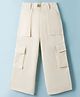 Vitamins Cotton Woven Full Length Solid Color Trouser with Pockets - Off White