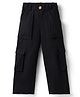 Vitamins Cotton Woven Full Length Solid Trouser - Black