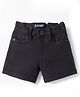 Vitamins Cotton Elastane Above Knee Length Solid Shorts - Black
