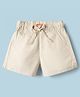 Vitamins Woven Above Knee Length Solid Shorts - Tan