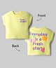 Vitamins Cotton Knit Half Sleeves Front & Back Text Printed T-Shirt -  Light Yellow