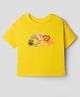 Vitamins 100% Cotton Knit Drop Shoulder Half Sleeves Tropical Theme Printed T-Shirt - Dark Yellow